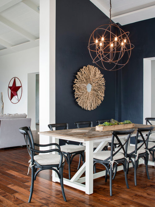 Navy Dining Room Design Ideas, Remodels & Photos with Blue Walls
