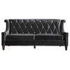 Barrister Tufted Velvet Sofa, Black