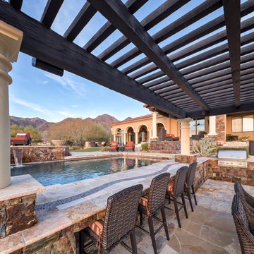 North Scottsdale Modern Backyard with Negative Edge Pool
