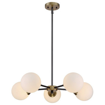 Trade Winds Marcia 5-Light Chandelier in English Bronze and Warm Brass