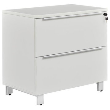 K120 Lateral File Cabinet with 2 Drawers in White