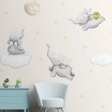 Dreamy Elephant Design for Kids Room Nursery Wallpaper