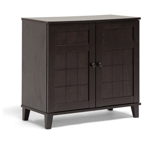 Glidden Dark Brown Wood Modern Shoe Cabinet, Short