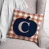 Blue Pumpkin Monogram C 18x18 Spun Poly Pillow