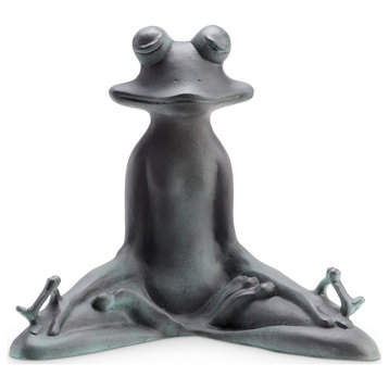 Contented Yoga Frog Garden Sculpture