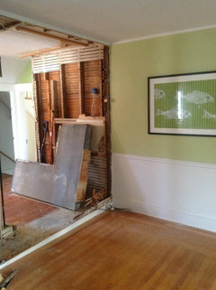 Building island around a chimney.