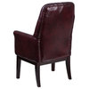 MFO High Back Traditional Tufted Burgundy Leather Side Reception Chair