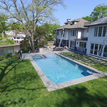 In-ground Swimming Pool with Built in Spa on the Sound