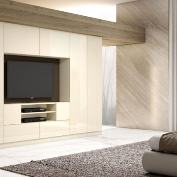 Modern Tv Unit in Cream Lava Grey Supplied by Inspired Elements