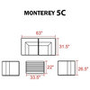 Monterey 5 Piece Outdoor Wicker Patio Furniture Set, Gray
