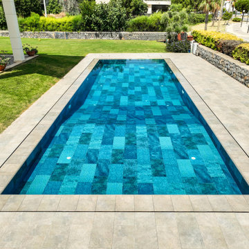 Marin Series & Natural Mocha Porcelain Tiles - Cesme,Izmir Villa