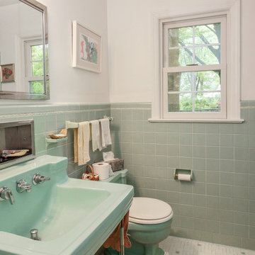 New White Window in Retro Style Bathroom - Renewal by Andersen NJ / NYC