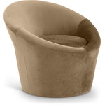 Meridian Furniture - Tristan Upholstered Chair, Beige, Velvet - Nestle into the soft embrace of the Tristan beige velvet accent chair. Its elliptical compostition and plush velvet upholstery create a cozy and inviting seating experience. An ergonomic design makes it a standout piece that's both stylish and comfortable that adds a touch of sophistication to any space.
