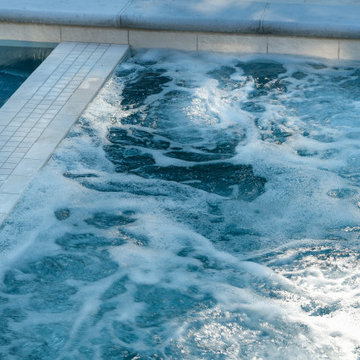 Lemont, IL Rectilinear Pool with Interior Hot Tub