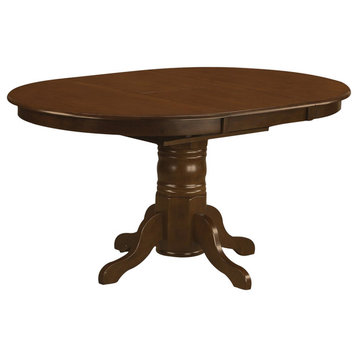 Kenley Single Pedestal Oval Dining Table, 42"x60" With 18" Butterfly Leaf