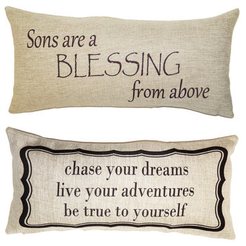 Sons are a Blessing Double Sided Tan Pillow Gift for Boys