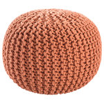 Jaipur Living - Jaipur Living Visby Textured Round Pouf, Aragon - Casual and contemporary, this cotton pouf features a chunky knit weave for inviting style and handmade appeal. Perfect as a comfy ottoman or convenient as extra seating in a living space, this rust orange floor cushion makes an ideal versatile accent.