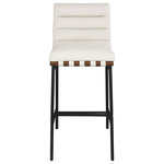 Meridian Furniture - Burke Upholstered Bar Stool, Cream, Vegan Leather, Walnut Veneer Metal Dowel - Indulge in the allure of the Cream Vegan Leather Burke Bar Stool by Meridian Furniture. Its captivating design and luxurious Cream Vegan Leather elevate any space with effortless elegance. Crafted with precision and durability in mind, this stunning piece becomes the focal point of gatherings, fostering moments of connection and warmth. Embrace sophistication and style with the Burke Bar Stool, a testament to exquisite taste and timeless beauty.