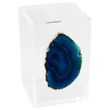 Agate Acrylic Storage Cup, Teal