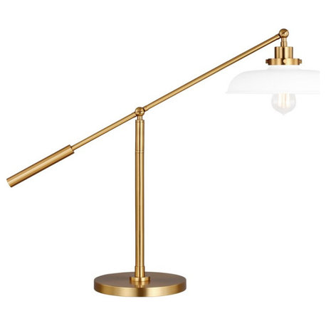 Chapman & Myers Wellfleet 1-Light Wide Desk Lamp CT1111MWTBBS1, Matte White