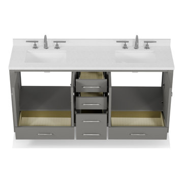 Caroline Avenue 72'' Grey Bathroom Vanity