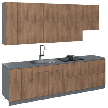 Kitchen Contemporary Collection Natural Teak Color Base Size 9.5Ft Wide