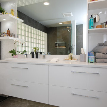 Gray and White Modern Bathroom