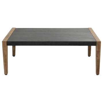 Contemporary Dark Gray Wood Outdoor Coffee Table 562562