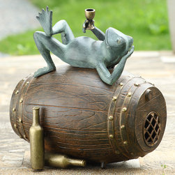 Connoisseur Frog Garden Sculpture with Bluetooth Speakers - Garden Statues And Yard Art