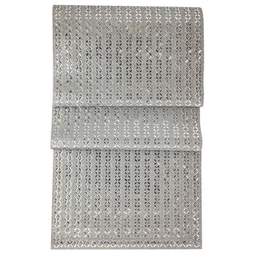 Sparkles Home Madison Avenue Rhinestone Table Runner - Charcoal - 90"