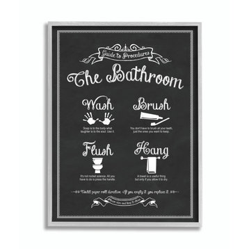 Stupell Industries Guide to The Bathroom Icons, 16 x 20