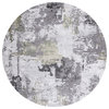 Safavieh Craft Cft820Y Organic Abstract Rug, Gray and Green, 4'0"x4'0" Round