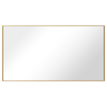 Rectangle Metal Framed Wall Mirror Bathroom Vanity Mirror, Gold, 20"x36