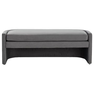 Safavieh Couture Rosabeth Curved Bench, Slate Grey