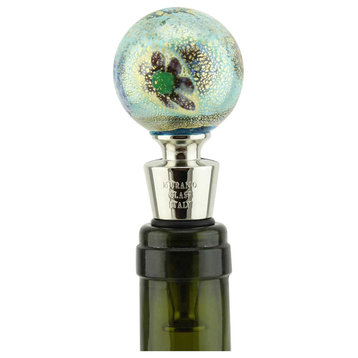 GlassOfVenice Murano Glass Millefiori and Gold Bottle Stopper