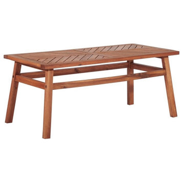 Outdoor Patio Wood Coffee Table in Brown