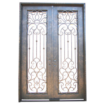 Double Wrought Iron Doors 108"x72"