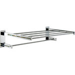 Secret Bath - Cecilia Swarovski Crystals Wall Towel Shelf, Polished Chrome - Cecilia collection.