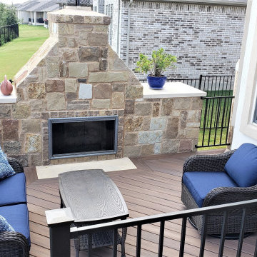 ROUND ROCK TX DECK WITH PERGOLA, KITCHEN AND OUTDOOR FIREPLACE