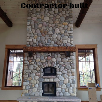 American Masonry Heaters' Five Channel Masonry Heater in Cobble Stone Veneer