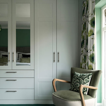 White & Green Bedroom in Buckinghamshire