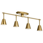 Kichler - Kichler 52129BNB Four Light Rail Light, Brushed Natural Brass Finish - Flexible arms and sleek tapered shades give Sylvia rail lights a simple mid-century modern inspired style. With three finish choices and multiple adjustment options, you can create the look and lighting effect you re after. Bulbs Not Included, Number of Bulbs: 4, Max Wattage: 50.00, Bulb Type: MR16