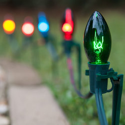 C9 Multicolor Incandescent Pathway Lights Kit - Outdoor Lighting