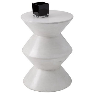 Union End Table, Marble Look, White