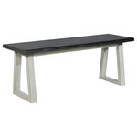 OSP Home Furnishings - Weston Bench, Charcoal Finish With Light Gray Base - Provide the perfect welcome to any entry with our beautiful Weston Bench. Natural elements come together harmoniously to create a wood bench that will pair nicely with a dining table, stand up elegantly as a coffee table or finish a guest room to perfection. Organic live-edge detail is smooth and inviting to the touch and built sturdy to stand up to all that a family can dish out.