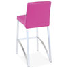 Lynx Counter Height Contemporary Stool With Metal Base, Magenta