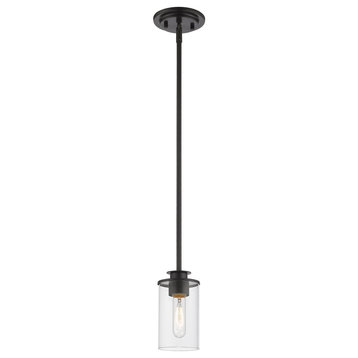 Savannah 1 Light Mini Pendant in Bronze with Clear Glass