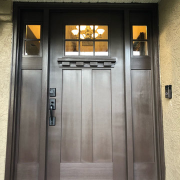Front Door Spray Painting - Deep Brown