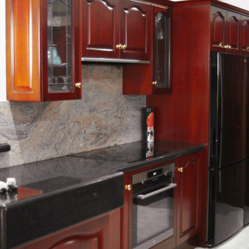 Traditional Solid Timber Kitchen with Black Granite tops