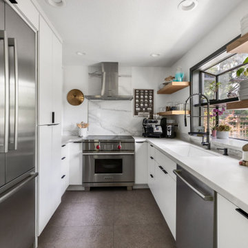 Kitchen with marble backsplash — Nixon II, Reno interior design by Find Design